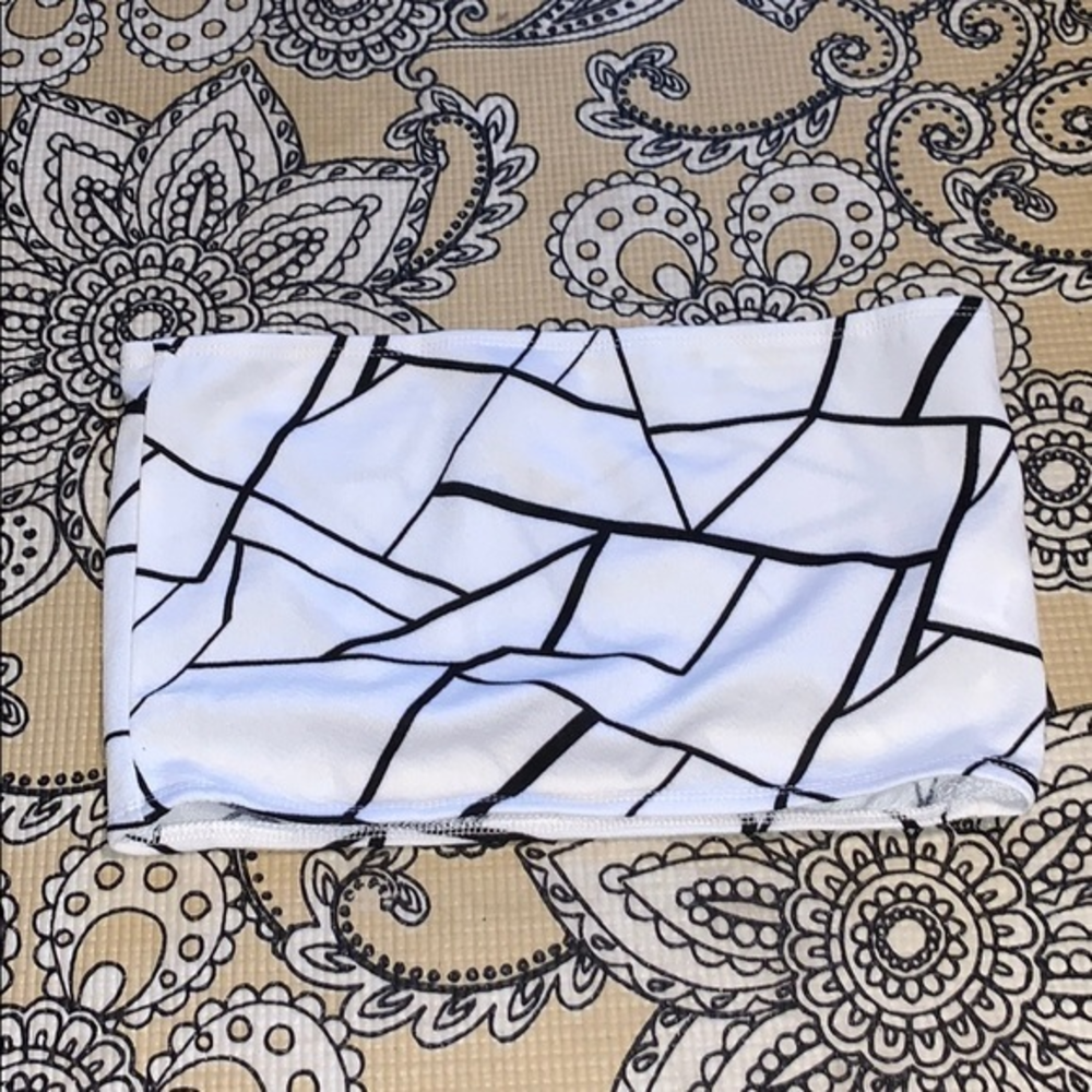 black and white crop top tube top new